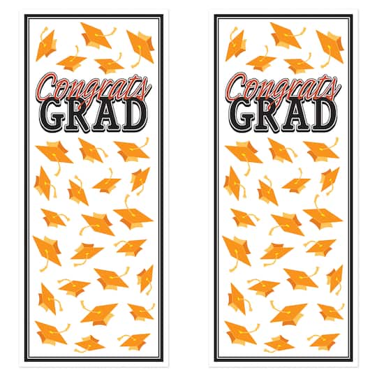 Beistle Congrats Grad Door Covers, 2ct. in Orange | 6ft x 30" | Michaels®
